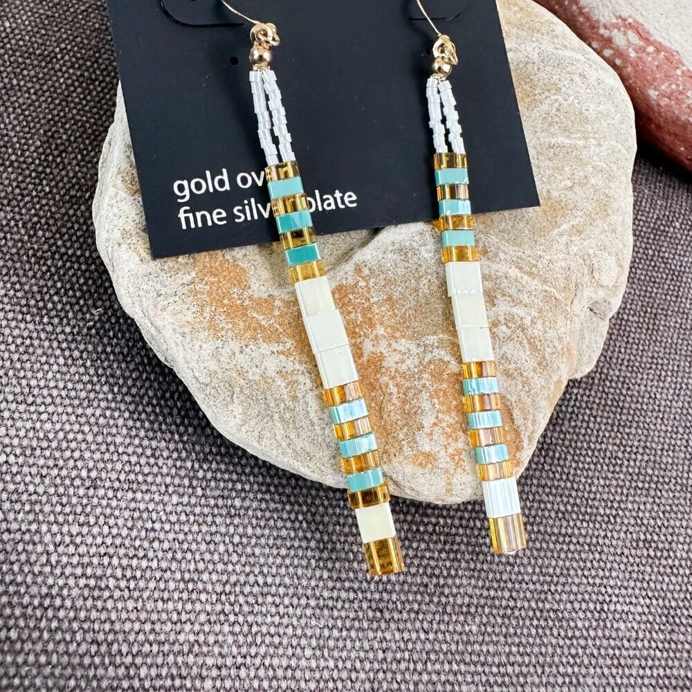 NWT Belk Silverworks‎ Beaded Southwestern Earrings Pierced Dangle